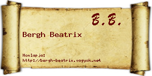 Bergh Beatrix névjegykártya
